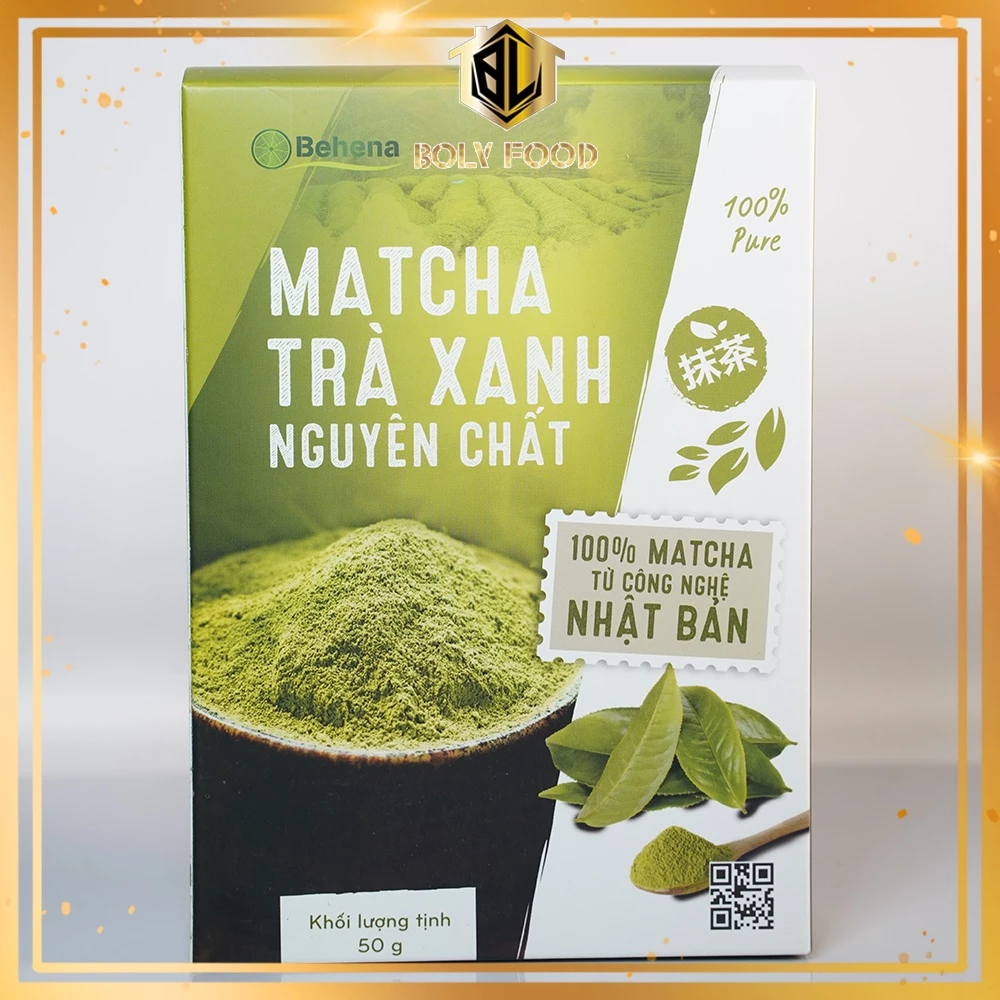 Bột Matcha trà xanh Behena nguyên chất- Công nghệ Nhật Bản hộp 50g