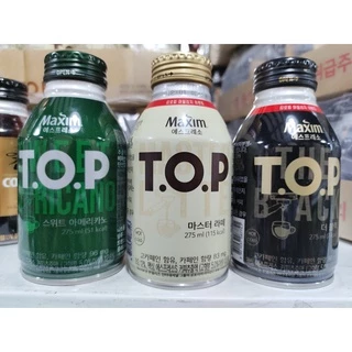 Cà Phê Maxim TOP Hàn Quốc, cà phê lon hàn quốc top Sweet Americano, the black, master latte 275ml - 맥심 TOP