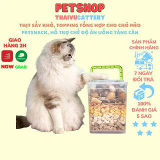 Thịt sấy khô, Topping Tổng Hợp cho chó mèo PETSNACK, Hỗ trợ chế độ ăn uống tăng cân cho boss hũ 500G