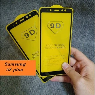 Kính cường lực 9D full màn SAMSUNG A8 plus/ A730 cao cấp, siêu cứng, siêu mượt, tặng kèm giấy lau màn hình