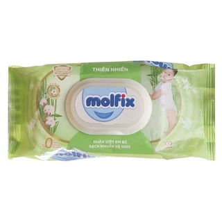 Khăn ướt em bé Molfix sạch khuẩn vệ sinh không mùi gói 100 miếng