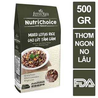 Gạo lứt 3 màu Nutrichoice Tấm Cám 500gr - Gói nhỏ tiện lợi - Thơm ngon dẻo ngọt