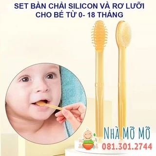 Rơ lưỡi bàn chải silicon mềm mại vệ sinh răng miệng cho bé từ 0 - 2 tuổi - Nhà Mỡ