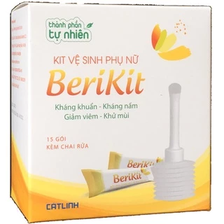 BeriKit (Kit Vệ Sinh Phụ Nữ) hộp 15 gói kèm chai thụt rửa