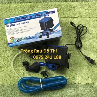 Máy bơm bể cá RS-9900 hoặc máy bơm bể cá RS-2680F: công suất 30W, với 3 chức năng: bơm + lọc + sục khí, siêu im lặng