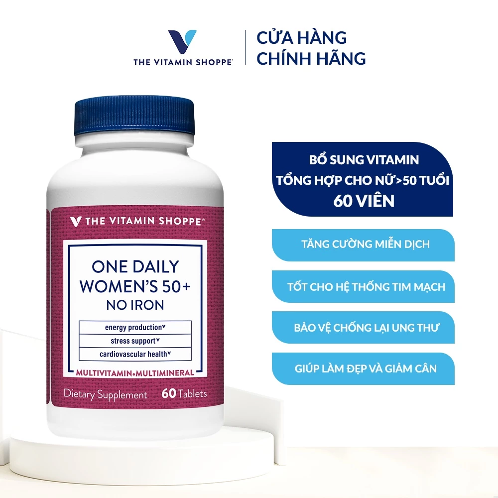 Vitamin tổng hợp cho phụ nữ trên 50 tuổi THE VITAMIN SHOPPE One Daily Women’s 50+ No Iron