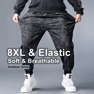 Quần Jogger Thể Thao Co Giãn Họa Tiết Rằn Ri Plus Size Cho Nam