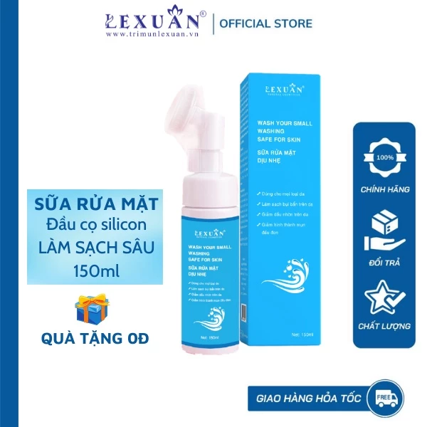 Sữa Rửa Mặt Đầu Cọ Tạo Bọt Lê Xuân Cosmetic - Sữa rửa mặt Lê Xuân chính hãng dành cho da dầu mụn da nhạy cảm