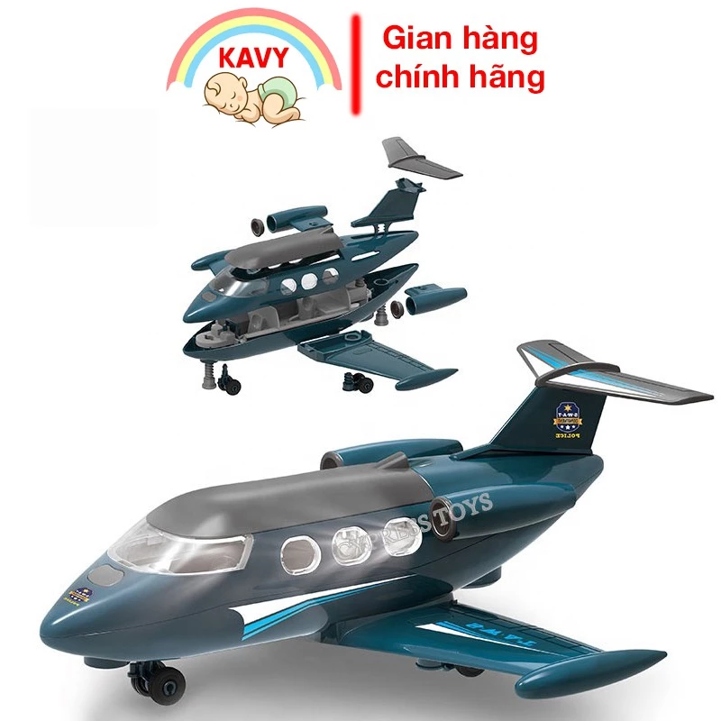 Bộ đồ chơi lắp ghép máy bay KAVY có 39 chi tiết có âm thanh và đèn sáng