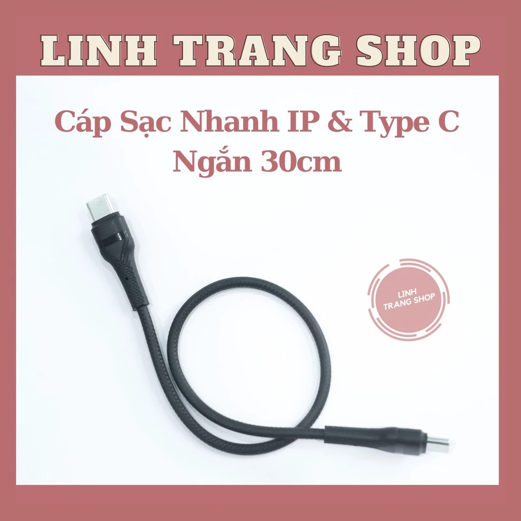 (Ngắn 30cm) Cáp sạc nhanh PD 30cm ( Độ Dài 0.3 Mét), Bảo Hành 1 Năm