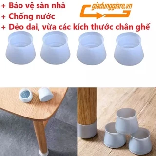 [BỘ 4 CÁI] Bọc chân Ghế chân Bàn Silicon tiện ích - Chống trầy xước sàn nhà, chống trơn trượt, chống ồn - giadunggiare