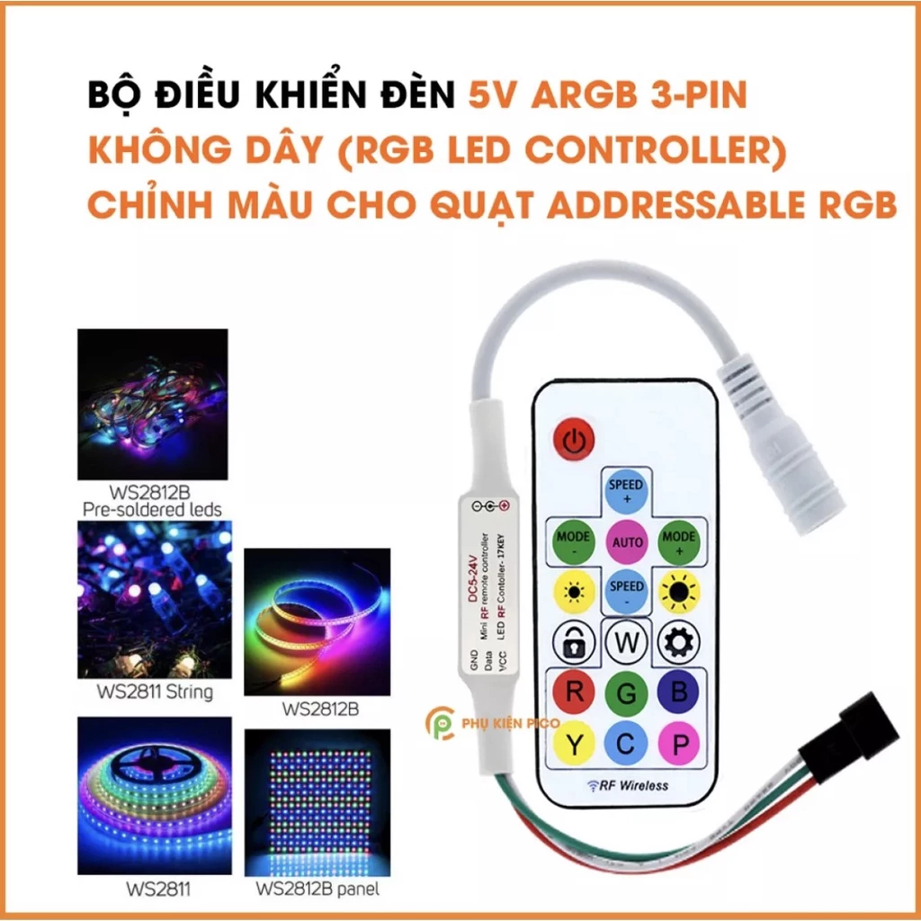 Bộ điều khiển led full color cao cấp Khiển led IC 1903 2811 chạy hiệu ứng đuổi