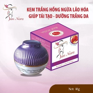 Kem trắng hồng ngừa lão hóa - Giúp tái tạo - Dưỡng trắng da dưỡng chất Linh chi đỏ và Collagen SAN NORA (18g)