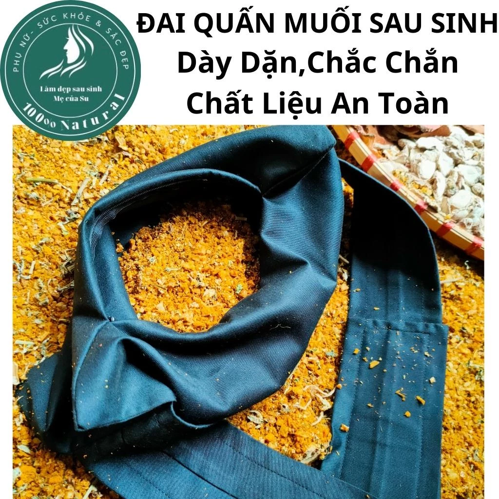 Túi chườm muối sau sinh, Muối chườm bụng sau sinh (Túi đựng muối, Đai quấn muối)