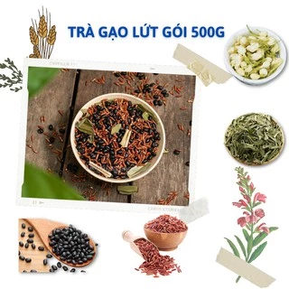 Trà Gạo Lứt, Đậu Đen Xanh Lòng Hoa Nhài Lá Dứa Gói 500 Gram