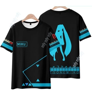 Hatsune Miku Cosplay Áo Thun Anime Unisex Người Lớn Thanh Thiếu Niên Áo Thun Nữ Tay Ngắn