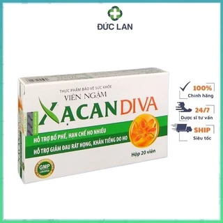 VIÊN NGẬM XẠ CAN DIVA HỘP 20 VIÊN HỖ TRỢ GIẢM HO ĐỜM, HO KHAN, BỔ PHẾ