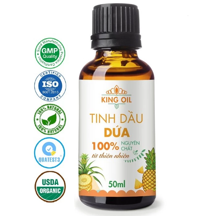 Tinh dầu Dứa (Khóm, Thơm) KingOil nguyên chất từ thiên nhiên, xông thơm phòng, thư giản, đuổi muỗi.