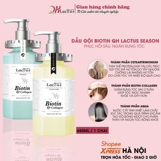 Dầu gội biotin lactus season giảm rụng tóc, ngăn gàu dưỡng ẩm QH lactus season biotin collagen 650ml