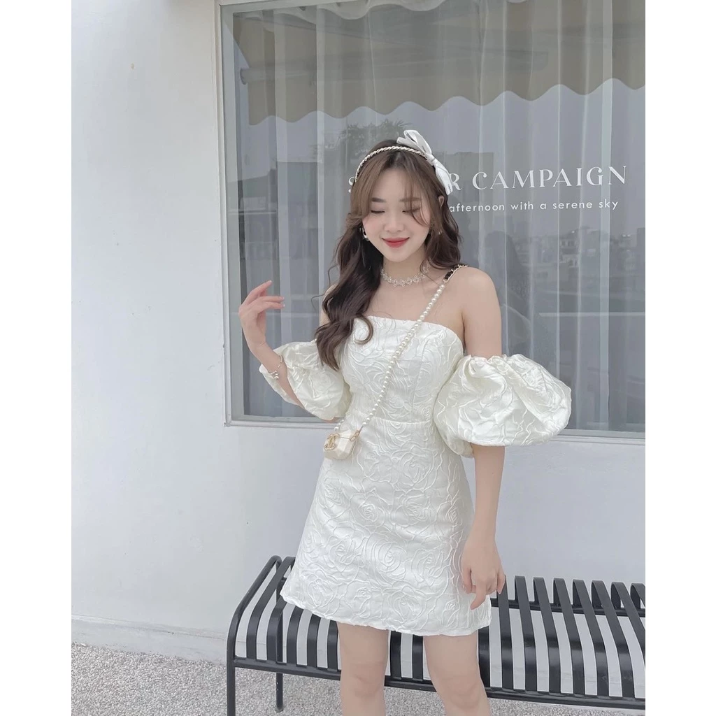 ĐẦM TIỆC THIẾT KẾ TAY RỚT, CÚP NGỰC, VẢI VÂN HOA ⚡HỎA TỐC⚡ SANG CHẢNH - MÈO INDA HOUSE