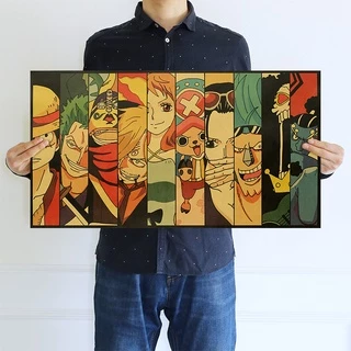 Vintage Kích Thước Lớn Cổ Điển Anime Poster Một Mảnh Hình Bộ Sưu Tập Tranh Luffy Trang Trí Nhà Tường Nghệ Thuật Giấy Kraft Dán Tường