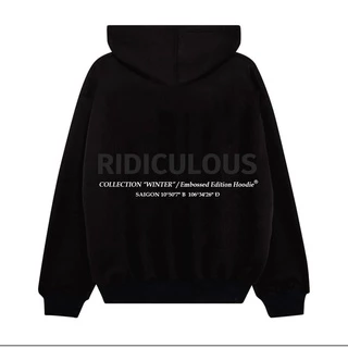 Áo Hoodie Đen Ridiculous EEH 1.0 - Thêu Nổi 100% Nỉ Cotton