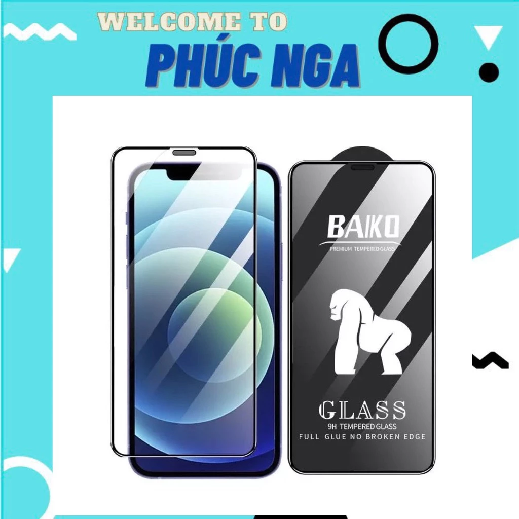 Cường Lực Full Màn Chống Bụi Loa BAIKO IPHONE 6 7 8 SE 2020 XS MAX 11 PRO MAX 12 13 pro max 14 15 pro max 14 15 PLUS