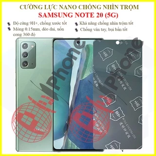 Dán chống nhìn trộm Samsung Note 20, Note 20 5G - Dán cường lực dẻo nano 9H+