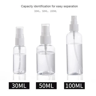 30 / 50 / 60 / 100ml Di Động Du Lịch Nhựa Trong Suốt Atomizer Chai Xịt Rỗng