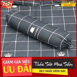 Vỏ gối ôm cotton poly họa tiết, được chọn mẫu,karo vương miện