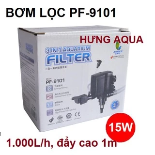 Bơm bể cá - bơm lọc hồ cá, máy bơm mini bể thủy sinh RS-705/ PF-9101 15W: bơm+lọc+sục khí oxy, tiết kiệm điện, chạy êm