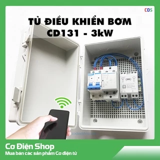 Tủ điện điều khiển bơm từ xa bằng điện thoại - CD131 - 220V - 1 pha - 3kW - Bật tắt động cơ từ xa wifi - Cơ Điện Shop