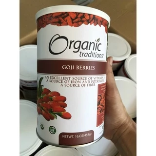 Kỉ tử hữu cơ Kỷ tử đỏ sấy khô organic dùng ngâm rượu - uống trà - dưỡng nhan (hộp đẹp 454g)