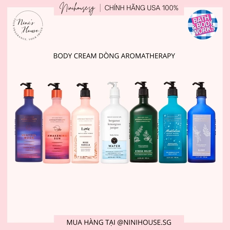 Lotion dưỡng thể dòng Aromatherapy Bath and Body Works 192ml