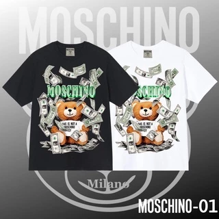 Áo Thun Moschino Teddy Cotton 2 chiều Cao Cấp Unisex Tay Lỡ