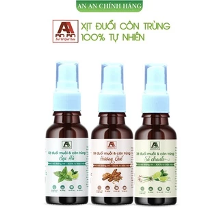 Tinh Dầu Sả chanh - Quế - Bạc Hà xịt phòng đuổi muỗi và côn trùng thành phần thiên nhiên 50ml AN AN