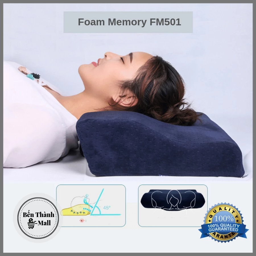 ✈️[Freeship] Gối ngủ nhanh Foam Memory FM501 [Chất liệu cao su non cao cấp]