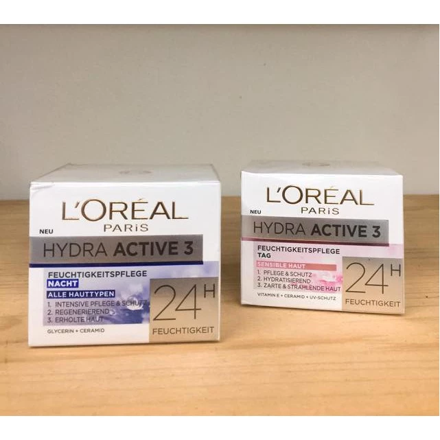 ( HÀNG CHUẨN ĐỨC)KEM DƯỠNG DA LOREAL HYDRA ACTIVE 3 (NGÀY/ĐÊM) CHO DA KHÔ VÀ NHẠY CẢM