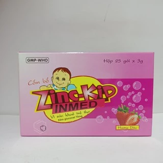 CỐM BỔ ZINC-KID INMED HƯƠNG DÂU HỘP 25 GÓI