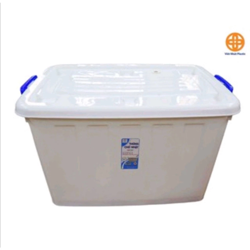 Thùng nhựa vuông đựng đồ đa năng có bánh xe Việt Nhật. 30l: 52 x 32 x 27 (cm). 55l: 60,5 x 42,5 x 31,5 (cm)