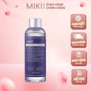 Hàng Công Ty Nước Hoa Hồng Không Mùi Klairs Supple Preparation Unscented Toner Dưỡng Ẩm Sâu & Phục Hồi Da 180ml