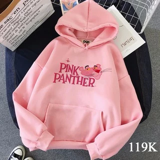 Áo Hoodie Pink Panther Nỉ Bông mềm mịn, hoodie màu hồng