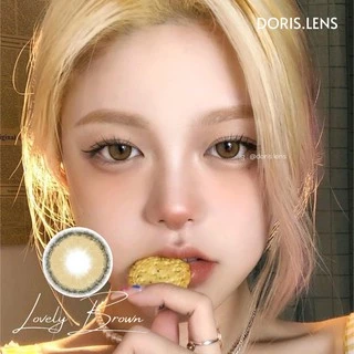 Kính Áp Tròng DORIS.LENS - LOVELY BROWN Giãn Vừa 14.2mm Lens Mắt Nâu Baby Tự Nhiên 0 Đến 10 Độ Lệch Độ