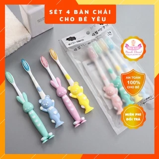 SET 4 BÀN CHẢI GẤU, Bàn Chải Đánh răng cho bé yêu