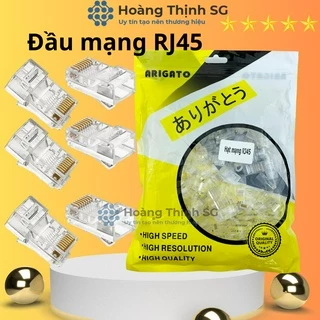 Hạt đầu mạng RJ45 ARIGATO - Dùng bấm đầu cho dây mạng cat5 cat5E Cat6 Cat6E - Hoàng Thịnh SG