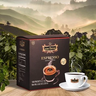 Cà phê hòa tan KING COFFEE Espresso Hộp 100 gói x 2,5 g (250 g)