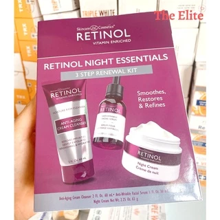 Set Retinol 3 món Sữa rửa mặt - Serum - Kem dưỡng Night Cream siêu phẩm trẻ hoá da 50 ml