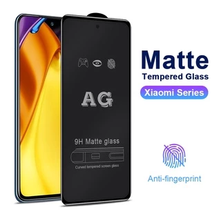 Kính Cường Lực Nhám Chống Vân Tay AG Full Màn Cho Xiaomi Mi 11 Lite 11T 10T 9T Xiaomi Redmi Note 12 Pro + 12s 11 11s  5G 10 10s 9 9s 8 7 Pro Redmi 9T 10 12C 10C C40 10A 9 9C 9A 8 8A 7 7A Xiaomi Poco F2 F3 F4 X3 NFC X4 GT X5 M3 M4 Pro M5 M5S