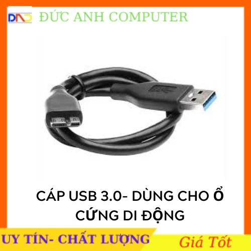 [Mã ELFLASH3 hoàn 10K xu đơn 20K] Dây Cáp USB 3.0 / 2.0 ZIN Dùng Cho Ổ Cứng Di Động (HDD BOX)