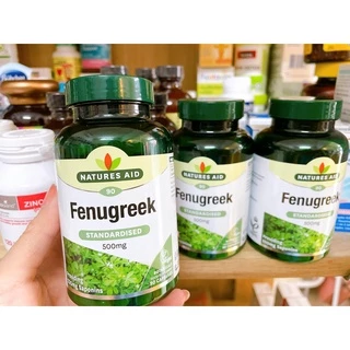 Viên uống lợi sữa cỏ cà ri Fenugreek Natures Aid 500mg